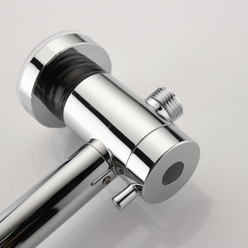 Exposed Pipe Shower System With Hand Shower 5 Inch Wall Mounted Shower Faucet Set Single Handle Stainless Steel Rainfall Shower Trim Kit With Rough-In Valve