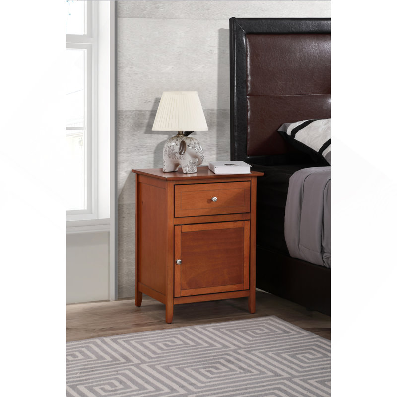 Charmante table de chevet transitionnelle en chêne, Chêne