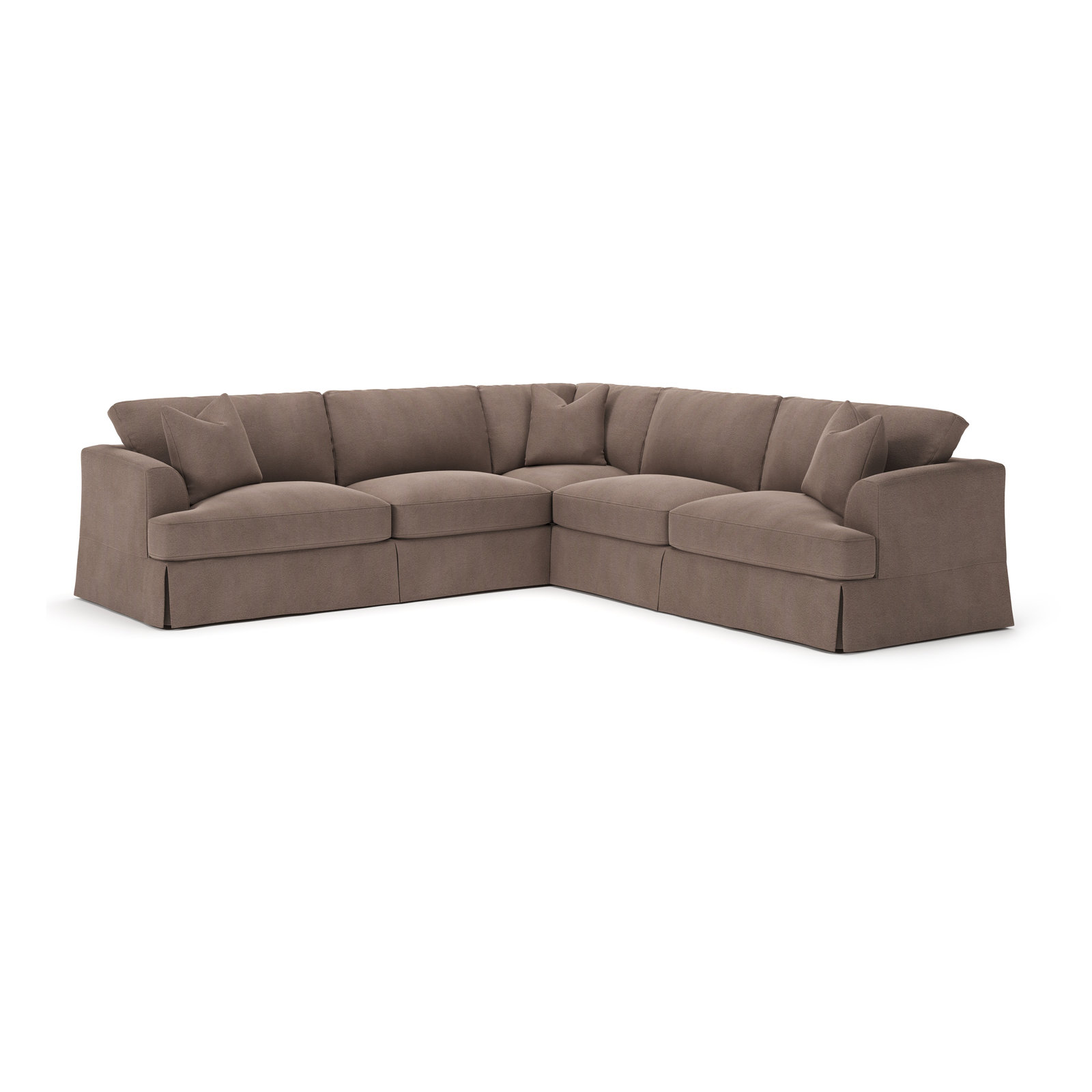 Lucia L-Sectional, Bella Cocoa Performance Velvet