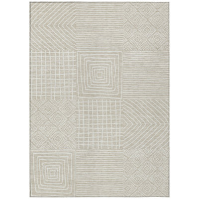 Junia Beige Washable Indoor-Outdoor Rug - 