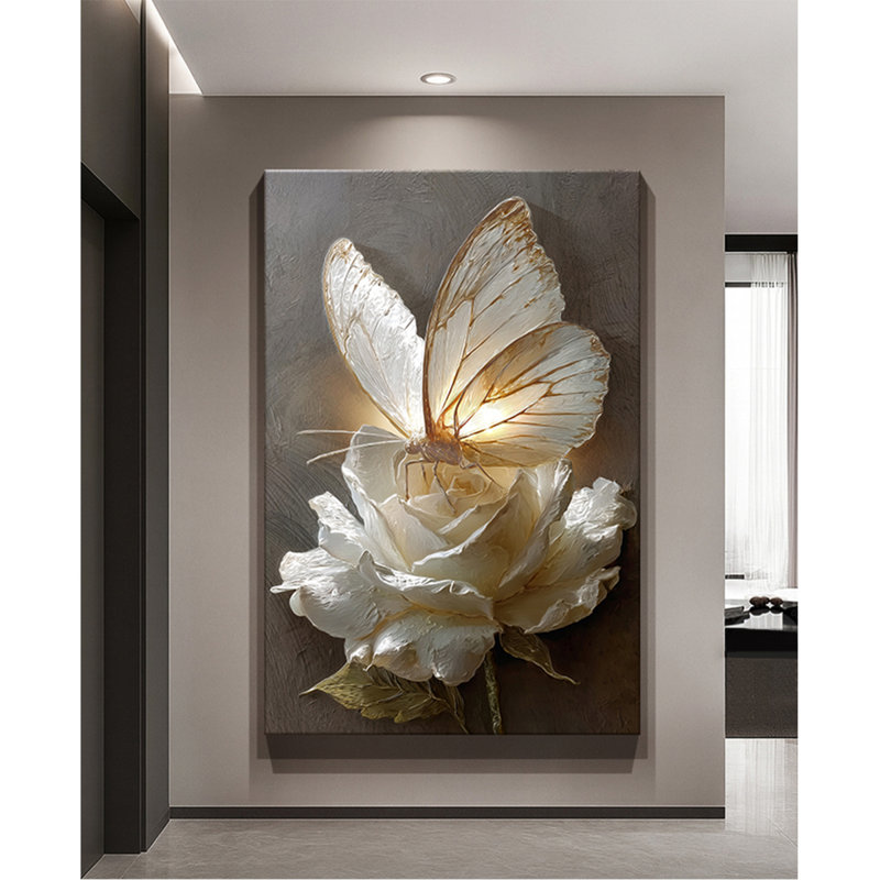 Décoration murale moderne de luxe en grès papillon, H 70,87 po x l 47,24 po x P 1,18 po