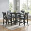 Ensemble de table haute de 5 pièces comprenant une table ronde et 4 chaises grises-1576687878