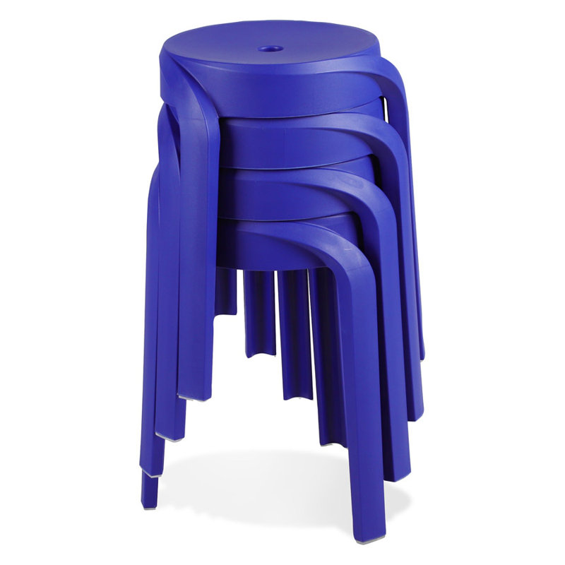 Plastic Accent Stool, Dark Blue