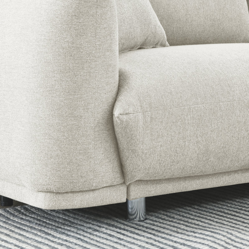 Hassi Upholstered 88'' Loveseat, 31" H x 78.25" W x 35" D, Beige 100% Polyester