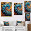 Bleu et jaune, spirale abstraite hypnotique I - art abstrait spirales murales-1618722503-1618722504