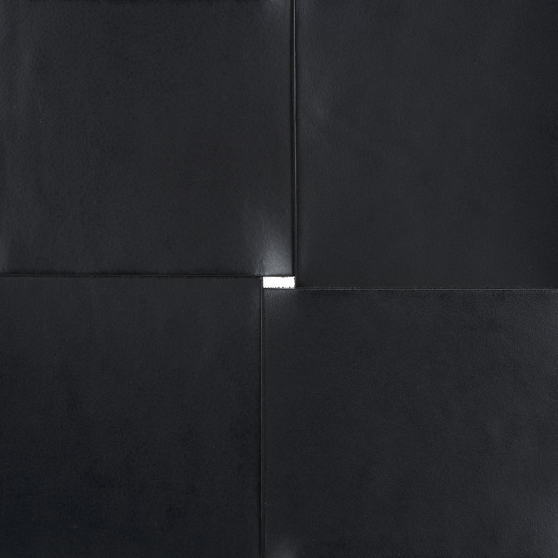Repose-pieds en cuir Mayer, Noir, noir, noir, noir, Noir, noir, noir, noir