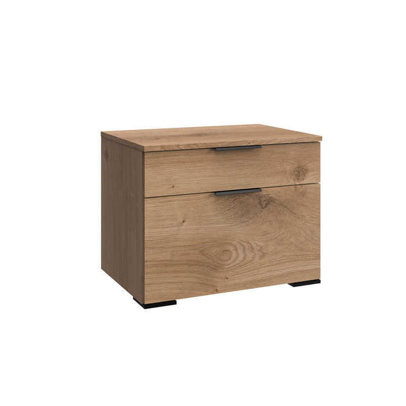 Gerline 58cm W Manufactured Wood Bedside Table, Brown