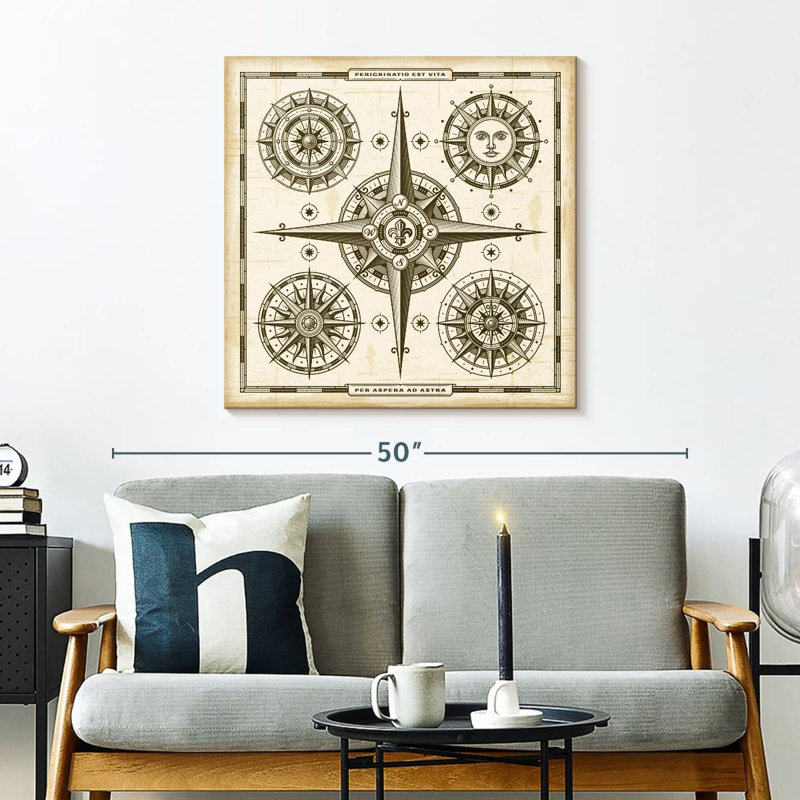 Aletra Vintage Compass Roses, 30" H x 30" W