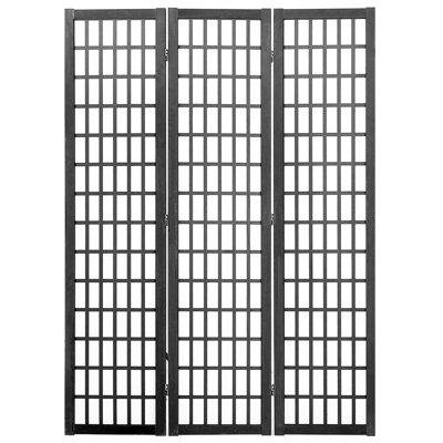 Indoor Wood Folding Room Divider, 3 Panel Japanese - Style Privacy Screen, 47 Inch With 360 Rotation, Material For Home And Office, Black Color Portable Partition Screen Restaurant, Flexibility,