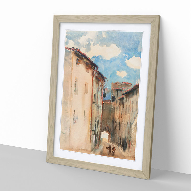 Camprodon by John Singer Sargent - Picture Frame Painting, 36cm H x 27cm W x 2cm D, Oak Framed