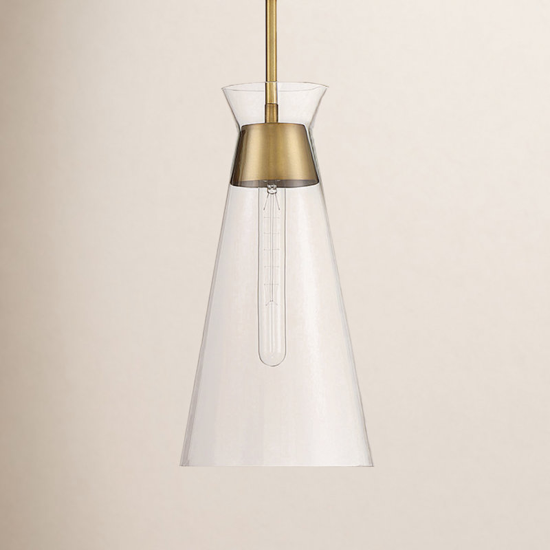 Lakewood 1-Light Pendant in Brass, Brass
