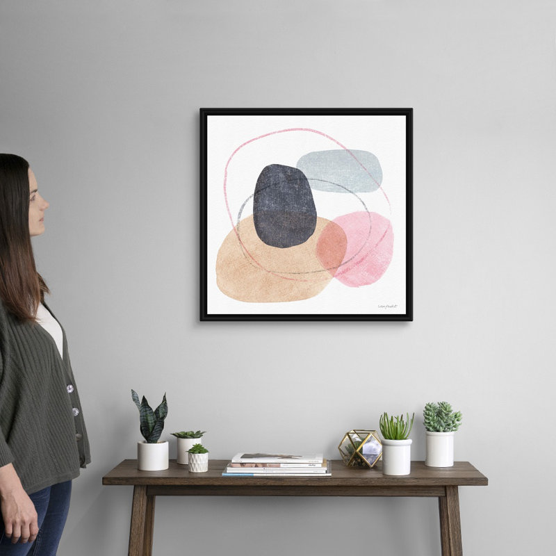 «Think Pink 10» par Lisa Audit - reproduction d'art, Toile avec cadre noir, H 26 po x l 26 po x P 1,75 po