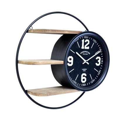 Chedo Classic Round Wall Clock With Shelf
