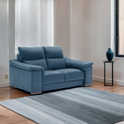 Causeuse en microfibre bleu foncé Caley