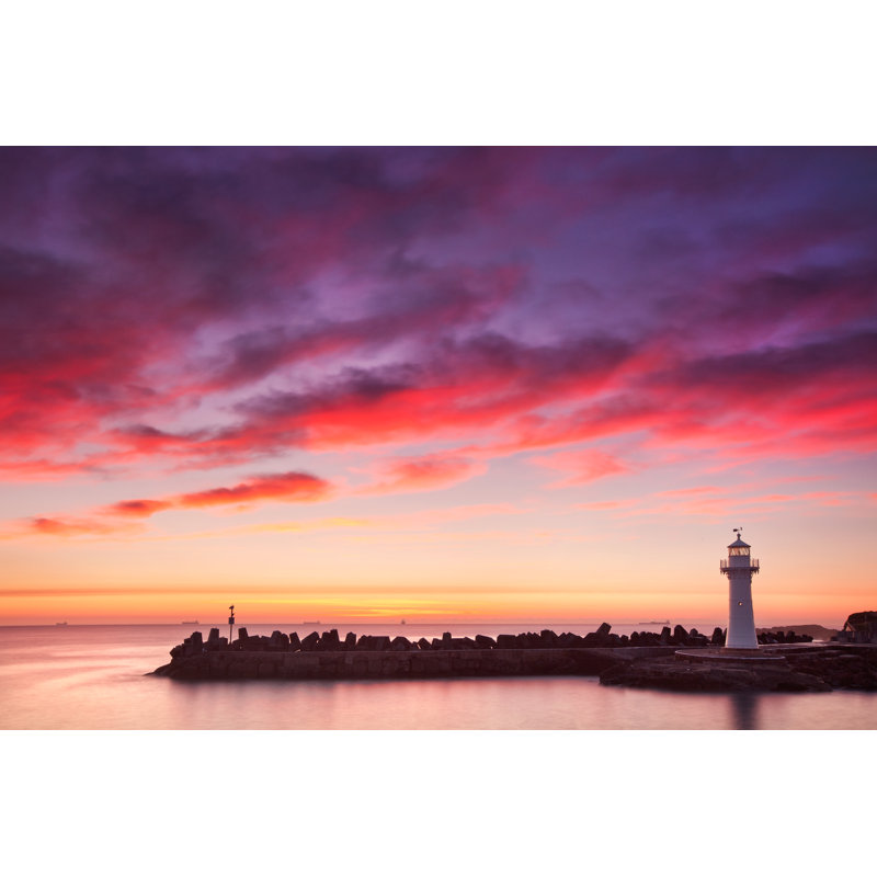 Harbour And Lighthouse - Wrapped Canvas Print, 30cm H x 46cm W x 3.8cm D