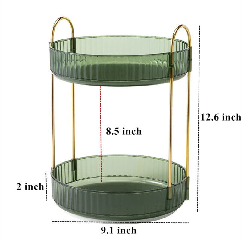 Atos Acrylic 2 Compartment Makeup Organiser, Green