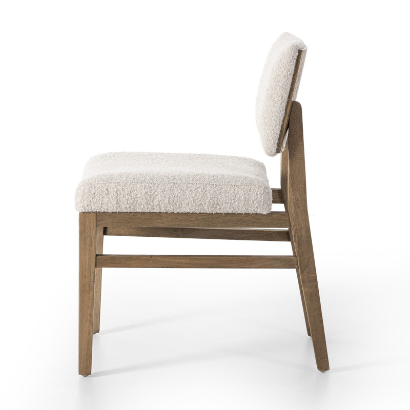 Carlo Upholstered Dining Chair, Cream/Brown, 1_Cream/Brown