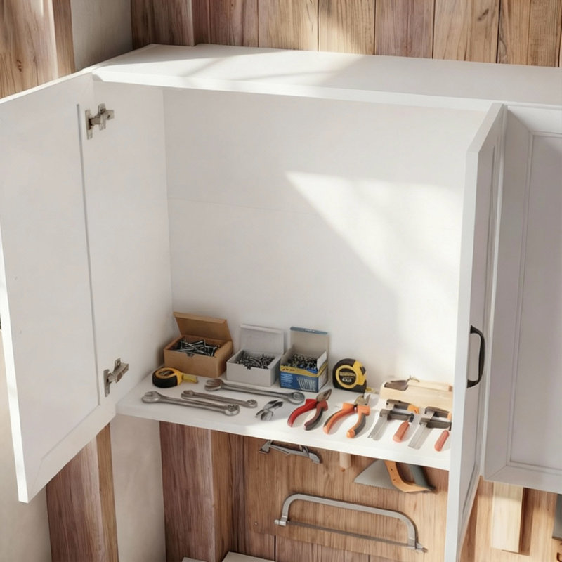63"W Garage Storage Cabinet Set - Upper & Lower Cabinets