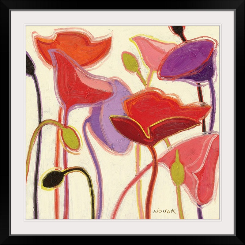 « iii » par shirley novak, reproduction d’art Purple Party, H 35 po x l 35 po x P 1,5 po, Toile