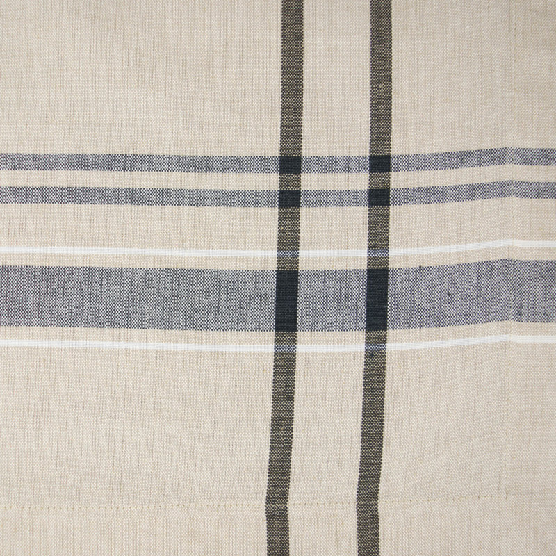 Shelton Striped 100% Cotton Table Runner, 14" W x 108" L, Black