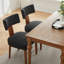Ensemble de 2 chaises de salle à manger sans accoudoirs modernes en tissu de lin avec pieds en bois massif-760046243