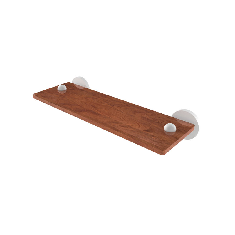 Tablette murale unie bois ironwood Itzhak, Blanc mat, H 2,5 po x l 16 po x P 5 po