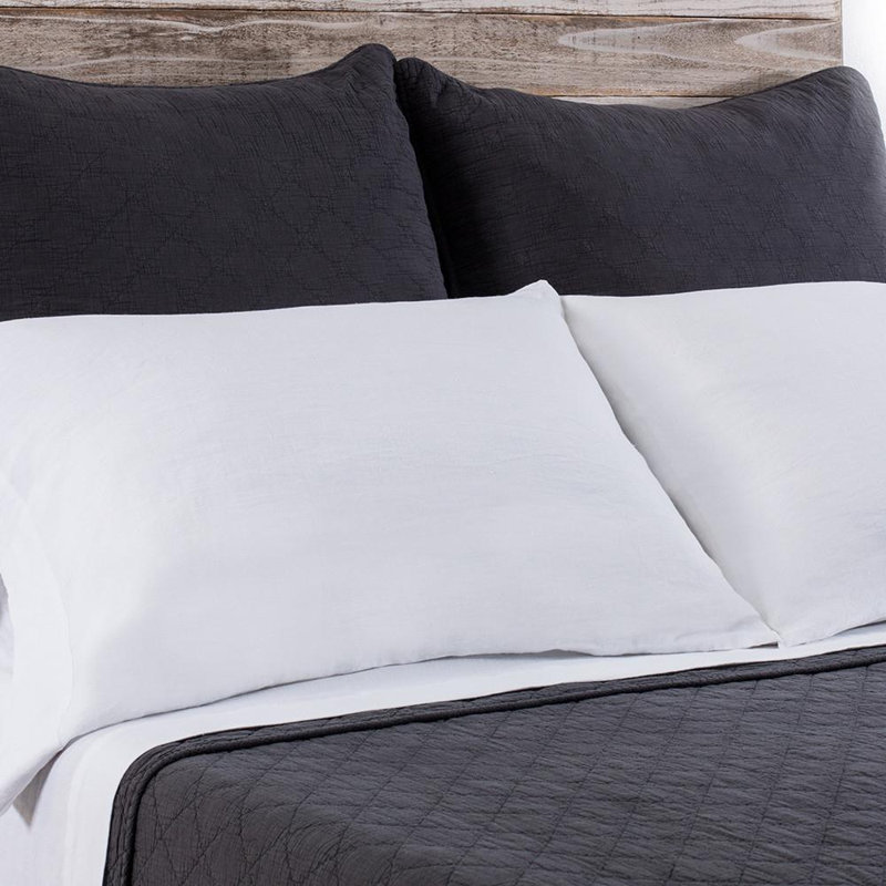 Huntington Cotton Sham, Midnight, King Coverlet