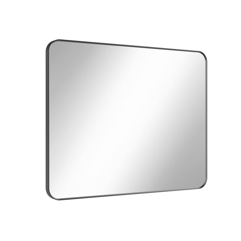 Miroir de salle de bain 40 po x 32 po Miroir de salle de bain, Noir mat