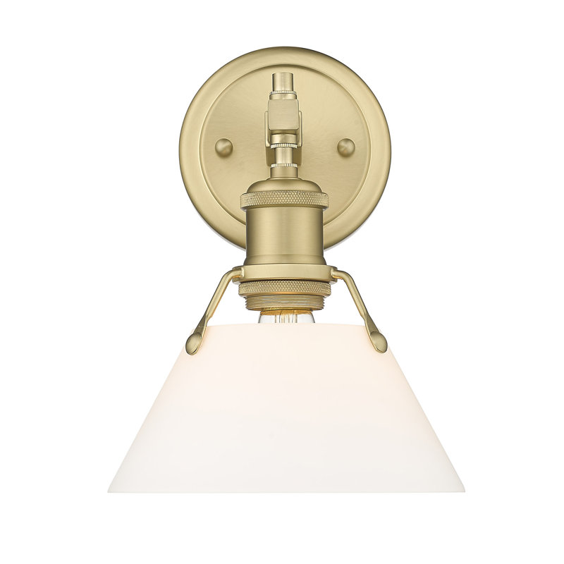 Éclairage pour meuble-lavabo en acier à intensité variable Felda, 1 lumières, Bronze champagne brossé, Verre opale