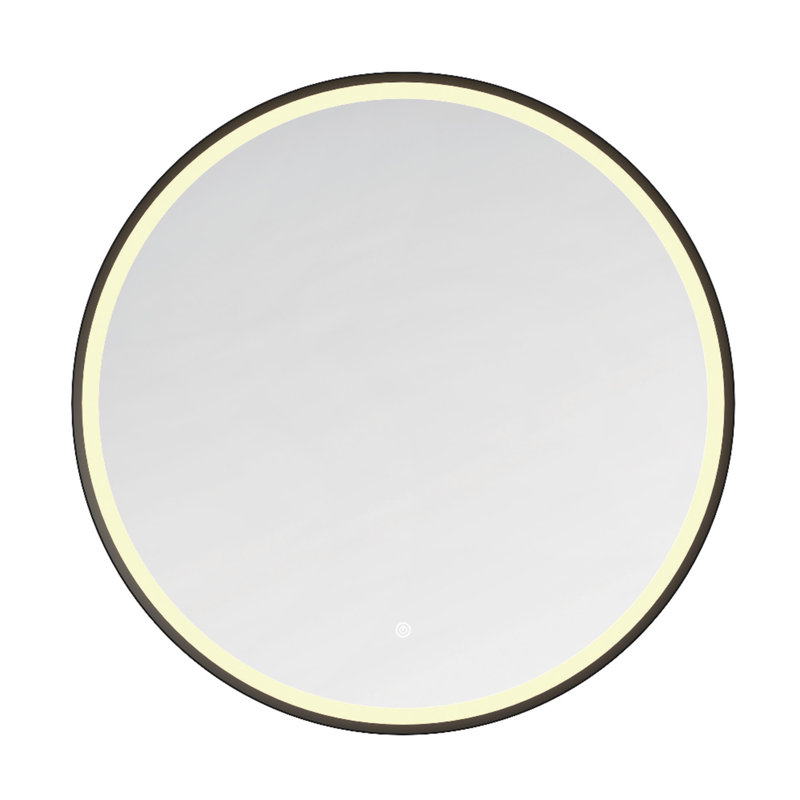 Kingston Brass Aurora 32-Inch Round LED Bathroom Mirror, Front Light, Anti-Fog, Dimmable Touch Sensor Lighted Mirror
