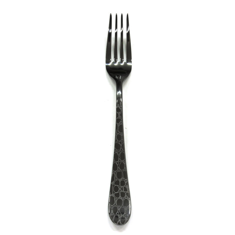 Coccodrillo Table Fork - 48 Pieces, Oro-nero