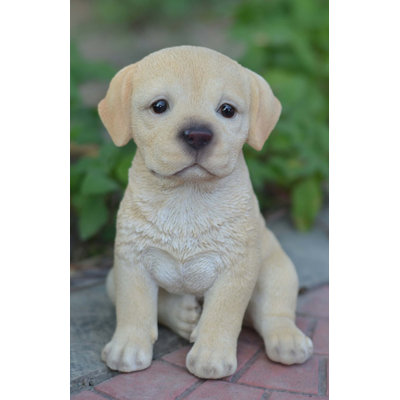 Statue chiot jaune labrador