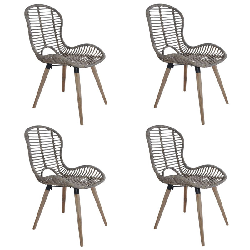 EmeraldCove 45cm H Upholstered Stacking Side Chair, Grey, 4