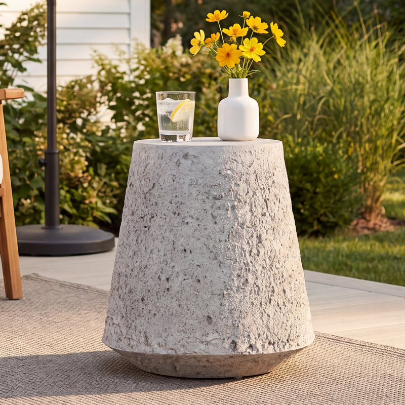 Lele Round Outdoor Side Table , 20.75'' in. W 20.75'' in. D