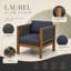  Fauteuil club d'extérieur moderne en bois d'acacia et en rotin avec coussins résistants à l'eau