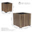 Boîte à fleurs carrée en bois d'acacia anthracite avec doublure Harmann - gris-1254646936