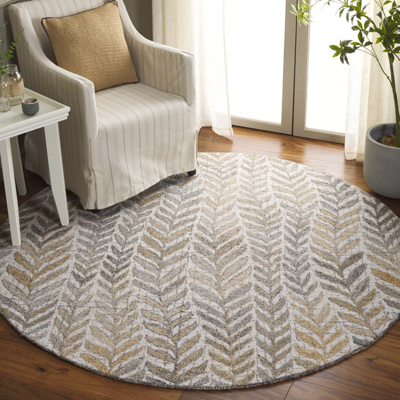Tapis beige / gris Renewal 803, Rond 6 pi