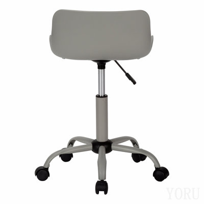 Chaise de bureau, hauteur réglable, pivotante, ergonomique, bureau d'ordinateur, travail, juvénile, aspect cuir gris, métal gris, contemporain, moderne