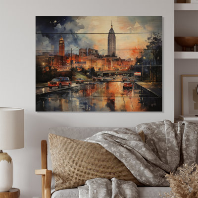 «Atlanta Harmony At Night On», reproduction sur bois