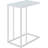 Modern C-Shaped Sofa Side Table With Tempered Glass Top And Chrome Metal Frame - Space-Saving Design For Living Room And Compact Areas