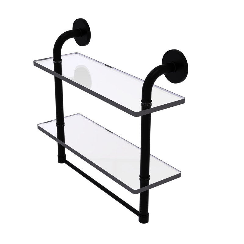 Tioga 2 Piece with Towel Bar, Matte Black, 14"H x 16"W x 5"D