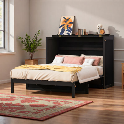 Lit escamotable double avec grands tiroirs de rangement, lit mural peu encombrant