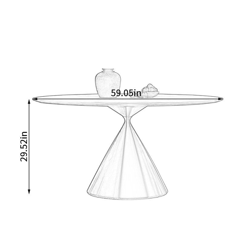 Table ronde simple et rétro multifonctionnelle, H 29,52 po x L 59,05 po x l 59,05 po