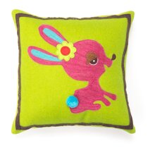 Wool Hooked Rabbit Pillow