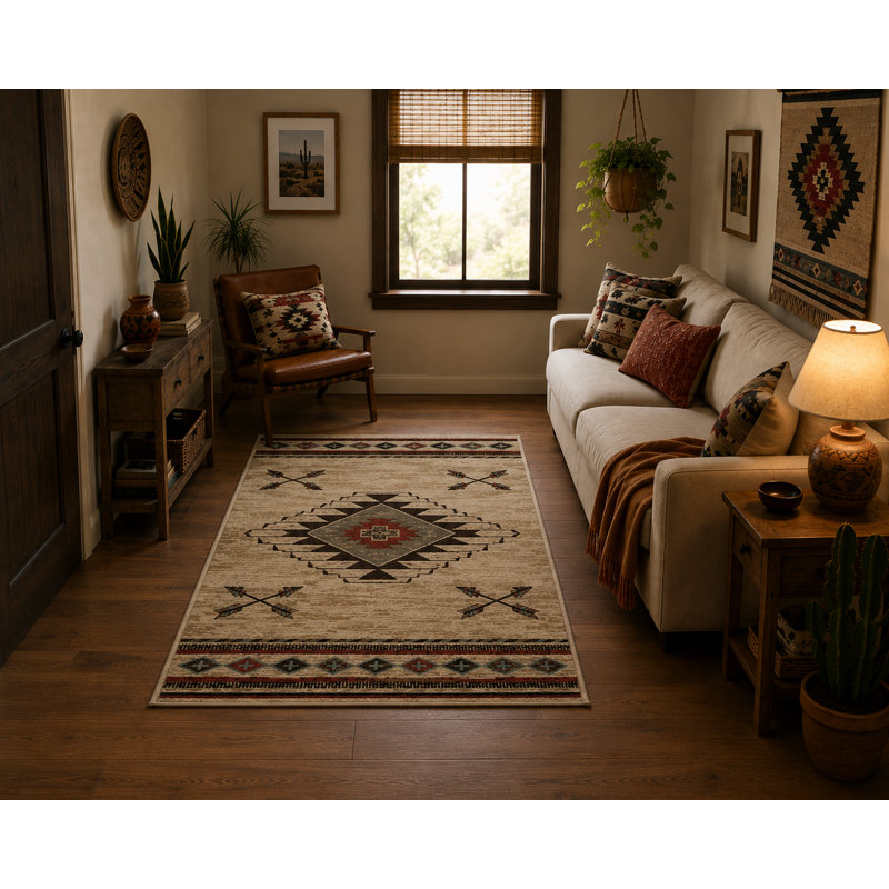Perrault Southwestern Indoor Rug, Rectangle 3'11" x 5'3"