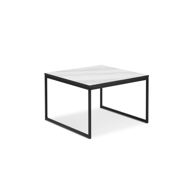 Keanna Sled Coffee Table, White Venato, 34cm H x 54cm W x 54cm D