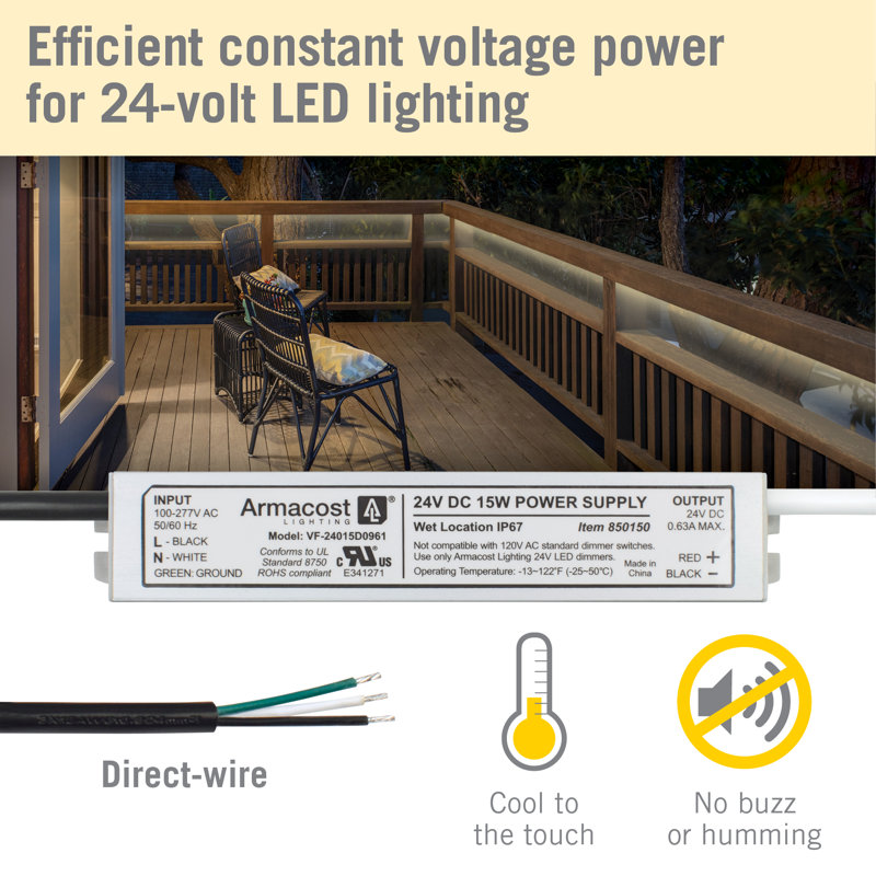 Pilote DEL standard intérieur / extérieur 24V DC, 15W, 15