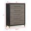 Commode haute 5 pièces en bois foncé brossé 1 pièce