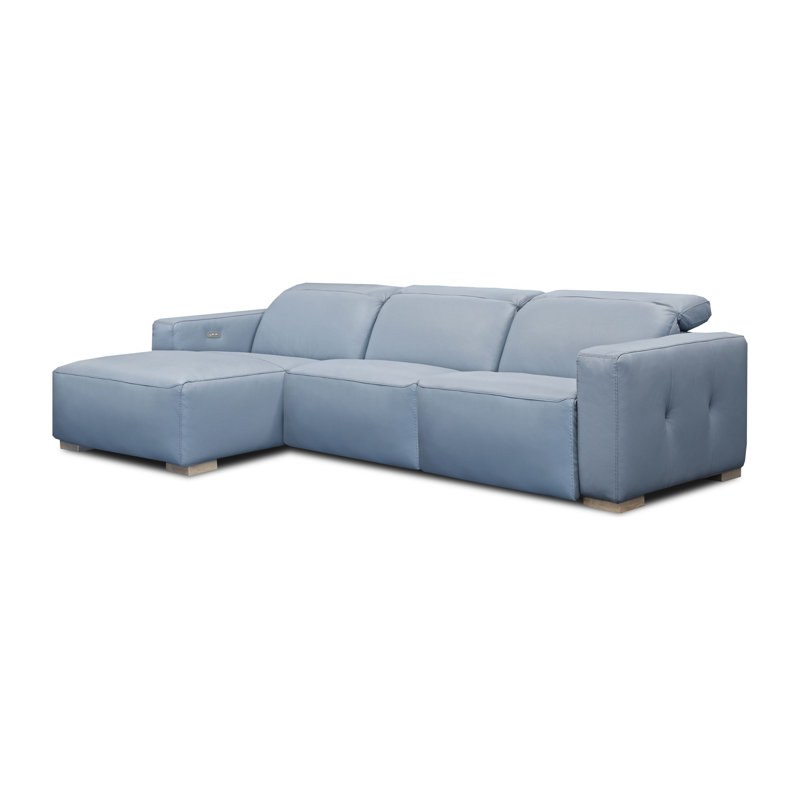 Capri Chaise Sectional, Left Hand Facing, Sky (Dreamer), Stainless Steel