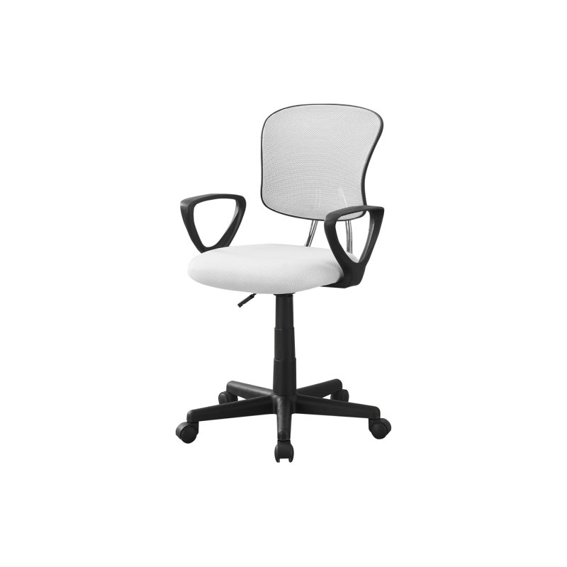 Chaise de bureau, hauteur réglable, pivotante, ergonomique, accoudoirs, bureau d'ordinateur, bureau, juvénile, métal maillé